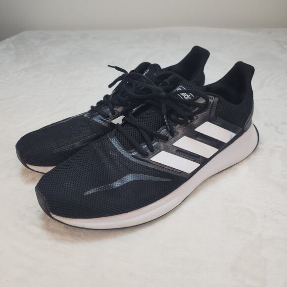 Adidas Shoes Mens 14 Run Falcon Core Black Running Walking Gym Workout Low Tops - Picture 3 of 15